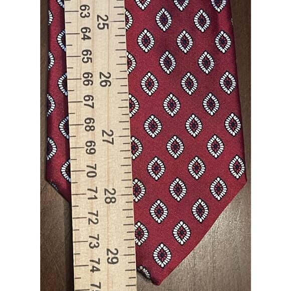 Jos. A. Bank Executive Collection Red Blue 100% Silk Mens Neck Tie Made In China - Picture 5 of 9